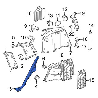 Mercedes-Benz OE - Left Lower Door Pillar Post Trim Set