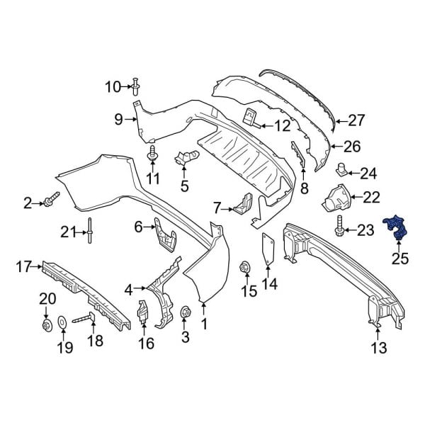 Mercedes-Benz OE 2538852501 - Left Exhaust Tail Pipe Tip Bracket