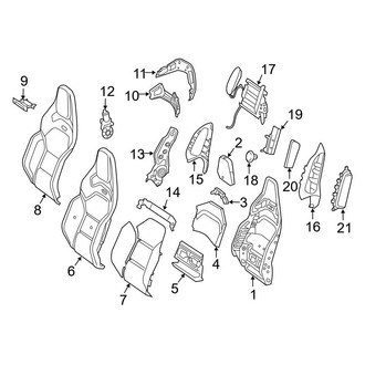 Mercedes-Benz OE - Seats & Tracks - Driver Seat Components (AMG Performance Seat, Seat Back), (Sport Utility X253 Body Code)