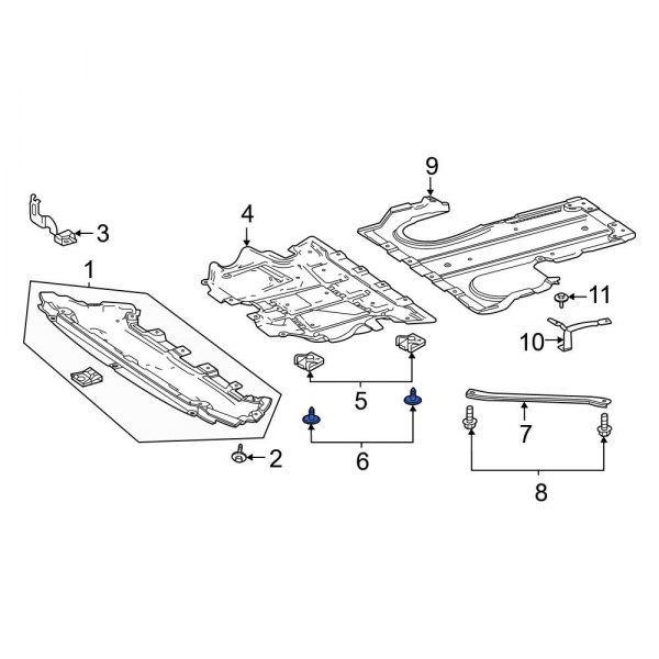 Radiator Support Splash Shield Screw