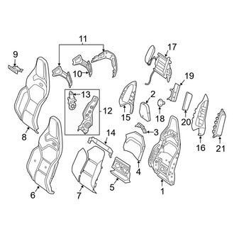 Mercedes-Benz OE - Seats & Tracks - Passenger Seat Components (AMG Performance Seat, Seat Back), (Sport Utility Coupe C253 Body Code)