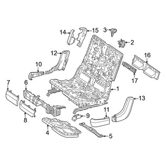 Mercedes-Benz OE - Seats & Tracks - Second Row Seats (Frame & Components, Seat Back, W/O Executive Seat)