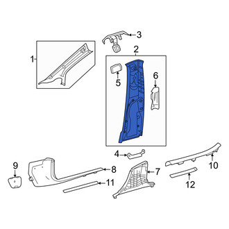 Mercedes-Benz OE - Left Upper Door Pillar Post Trim Set