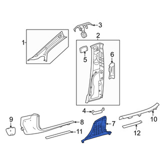 Mercedes-Benz OE - Left Upper Door Pillar Post Trim Set