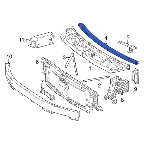 Mercedes-Benz OE 2546203101 - Front Radiator Support Panel Reinforcement