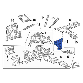 Mercedes-Benz OE - Left Body A-Pillar Reinforcement