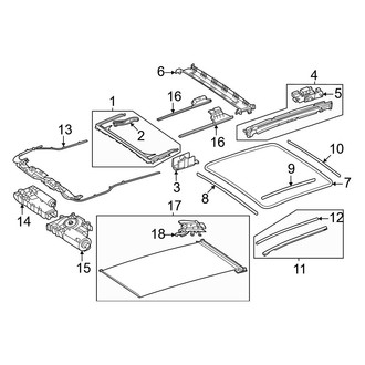 Mercedes-Benz OE - Roof - Sunroof (With Panoramic Roof Frame & Components), (Sport Utility 254.646 Body Code / 254.647 Body Code)