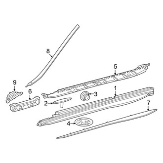 Mercedes-Benz OE - Pillars, Rocker & Floor - Exterior Trim (With AMG Line, With Brushed Aluminum), (Sport Utility 254.646 Body Code / 254.647 Body Code)