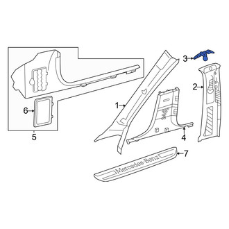 Mercedes-Benz OE - Left Upper Body B-Pillar Trim Panel Bracket