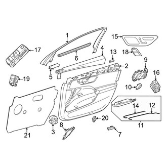 Mercedes-Benz OE - Front Door - Interior Trim (Sport Utility 254.646 Body Code / 254.647 Body Code)