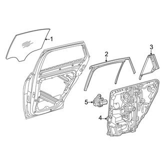 Mercedes-Benz OE - Rear Door - Glass & Hardware (Sport Utility 254.646 Body Code / 254.647 Body Code)