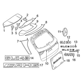 Mercedes-Benz OE - Lift Gate - Exterior Trim (Sport Utility 254.646 Body Code / 254.647 Body Code)