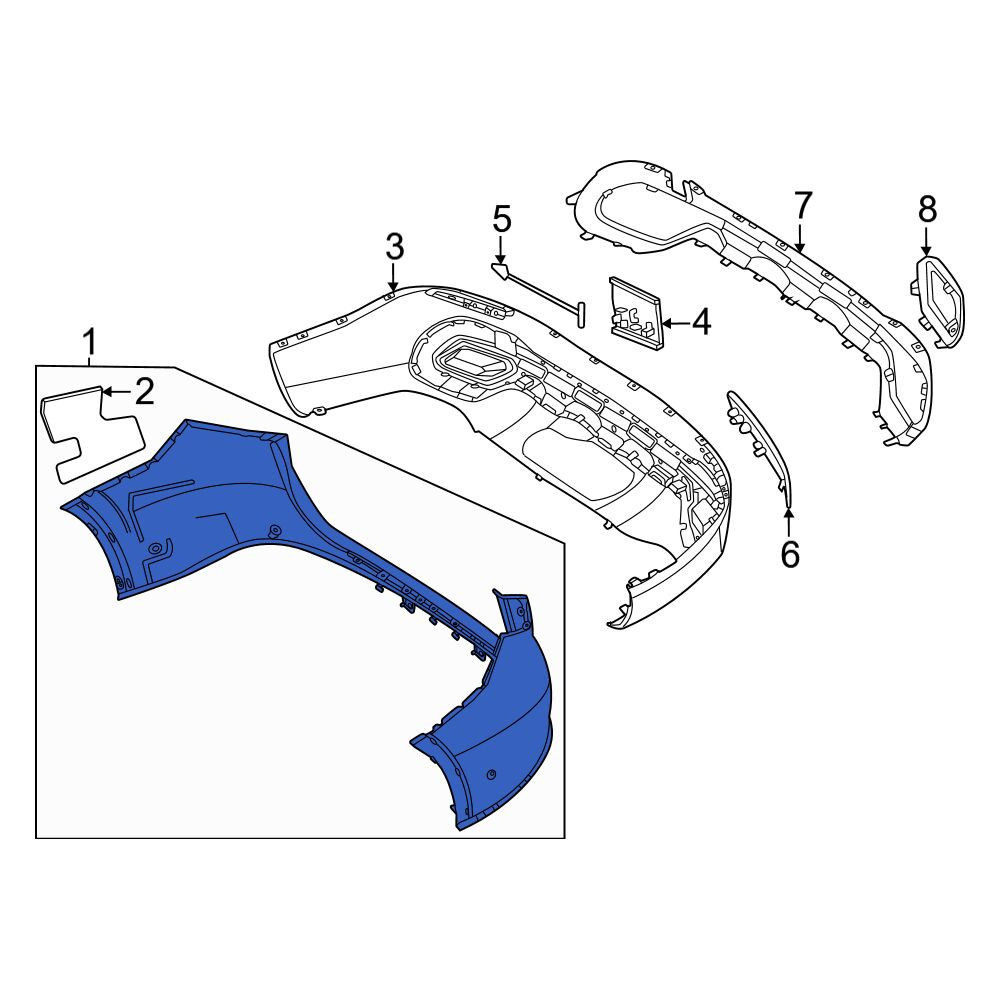 Mercedes-Benz OE 25488590019999 - Rear Upper Bumper Cover