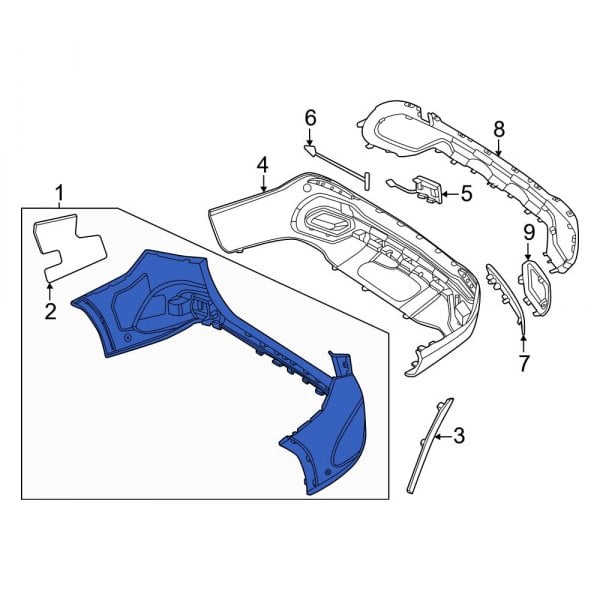 Mercedes-Benz OE 25488590019999 - Rear Upper Bumper Cover