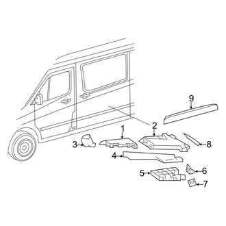 Mercedes-Benz OE - Instrument Panel - Ducts (Rear Seats), (Extended Cargo Van / Standard Cargo Van)