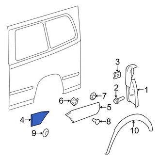 Mercedes-Benz OE - Rear Right Forward Body Trim Molding