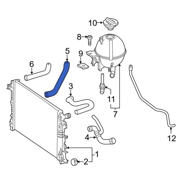 Mercedes-Benz OE 9065010682 - Right Engine Coolant Overflow Hose