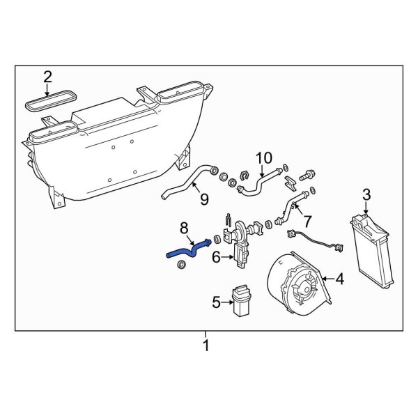 MercedesBenz OE 0058320567 HVAC Heater Hose Outlet Tube