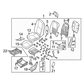 Mercedes-Benz OE - Seats & Tracks - Passenger Seat Components (Single Seat), (Extended Cargo Van / Standard Cargo Van / Standard Passenger Van)