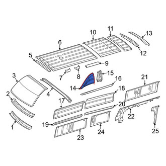 Mercedes-Benz OE - Front Right Roof Panel