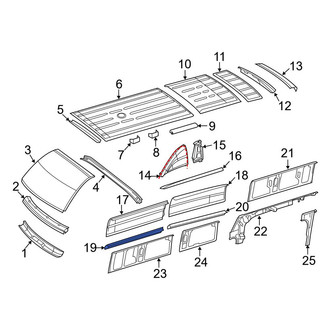 Mercedes-Benz OE - Front Right Roof Side Rail
