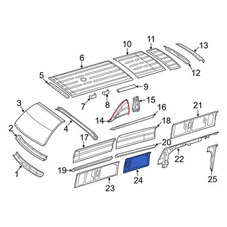 Mercedes-Benz OE - Rear Roof Panel Reinforcement