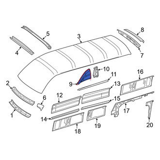 Mercedes-Benz OE - Front Right Roof Panel