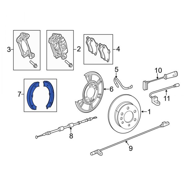 MercedesBenz OE 906420032028 Rear Parking Brake Shoe