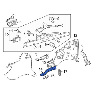 Mercedes-Benz OE - Front Left Fender Apron Reinforcement