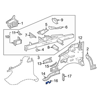 Mercedes-Benz OE - Front Right Lower Fender Apron Reinforcement Bracket