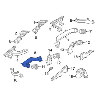 Mercedes-Benz OE - Front Center Left Instrument Panel Air Duct