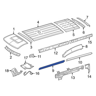 Mercedes-Benz OE - Front Right Roof Side Rail
