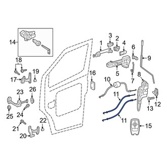 Mercedes-Benz OE - Front Left Door Latch Cable