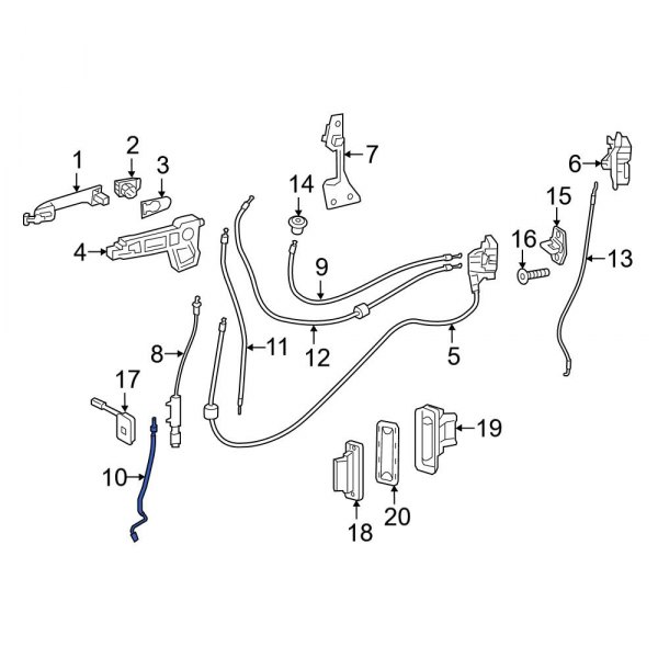MercedesBenz OE 9077603600 Sliding Door Lock Actuator Cable