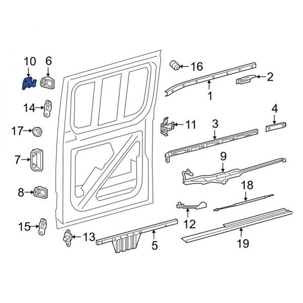 MercedesBenz OE 9107605700 Right Upper Sliding Door Roller