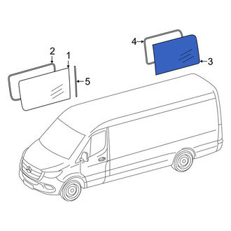 Mercedes-Benz OE - Rear Right Side Panel Glass