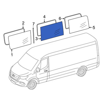 Mercedes-Benz OE - Rear Left Side Panel Glass