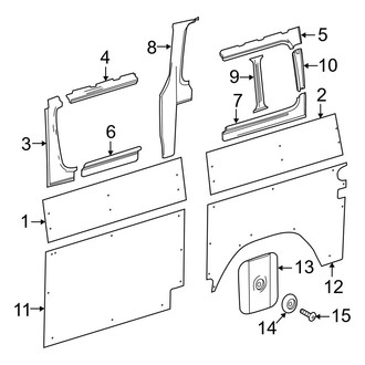 Mercedes-Benz OE - Side Panel - Interior Trim (W/O Wood, With Glass), (Crew Van / Extended Cargo Van / Standard Cargo Van / Standard Passenger Van)