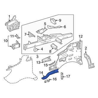 Mercedes-Benz OE - Front Left Fender Apron Reinforcement