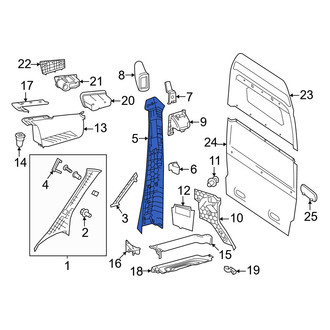 Mercedes-Benz OE - Left Door Pillar Post Trim Set