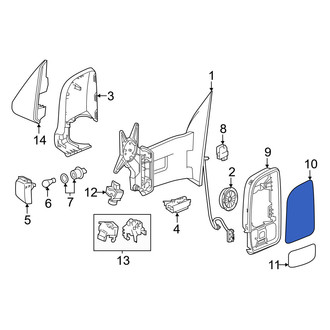Mercedes-Benz OE - Front Left Upper Door Mirror Glass