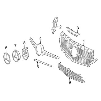 Mercedes-Benz OE - Front Bumper & Grille - Grille & Components (W/O AMG Package)