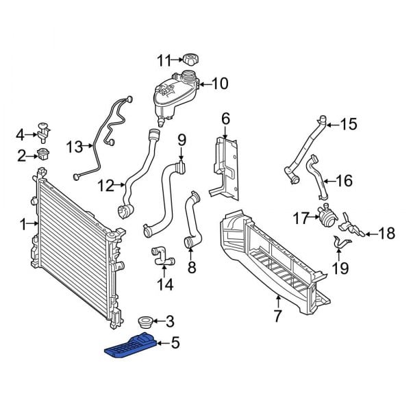 Mercedes Benz OE 2465040240 Right Lower Radiator Mount Bracket   5920060 5 1 