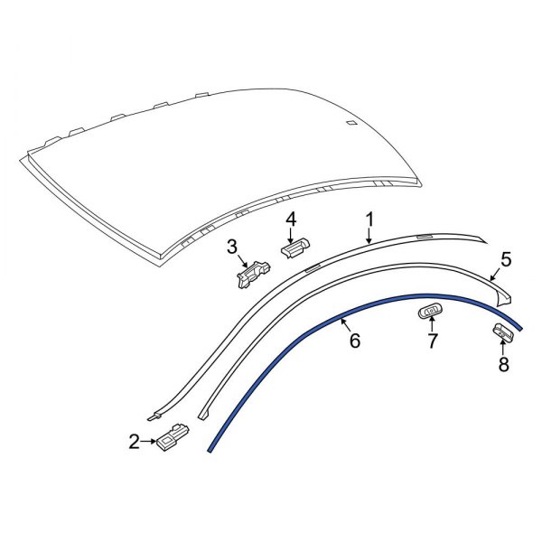 MercedesBenz OE 1176730183 Left Roof Molding