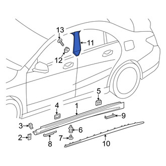 Mercedes-Benz OE - Left Door Pillar Post Trim Set