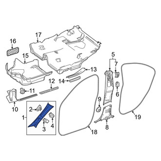 Mercedes-Benz OE - Left Body A-Pillar Trim Panel