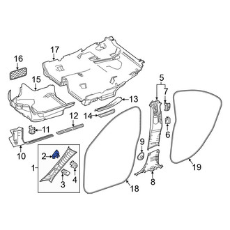 Mercedes-Benz OE - Front Left Body A-Pillar Trim Panel Cap