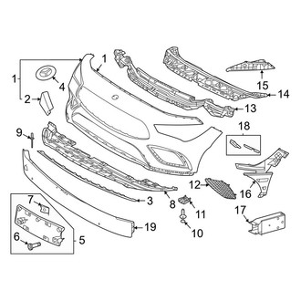 Mercedes-Benz OE - Front Bumper & Grille - Bumper & Components (W/O AMG Line), (Base / 4Matic)
