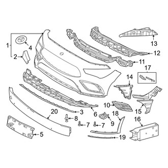 Mercedes-Benz OE - Front Bumper & Grille - Bumper & Components (With AMG Line, Bumper Cover & Components), (Base / 4Matic)
