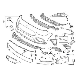 Mercedes-Benz OE - Front Right Upper Grille Molding
